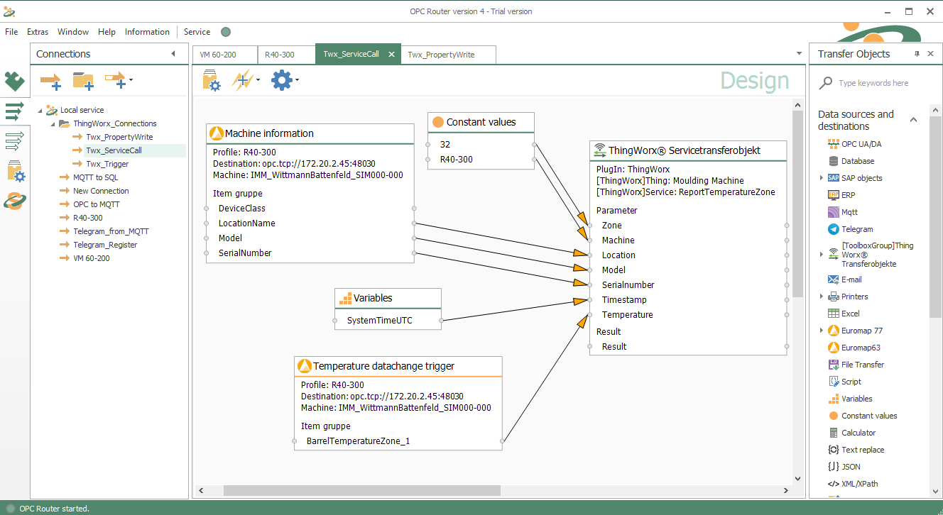 ThingWorx Connector for easy data exchange with the IoT platform