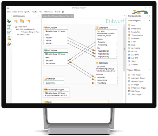 OPC Router Data exchange with SQL